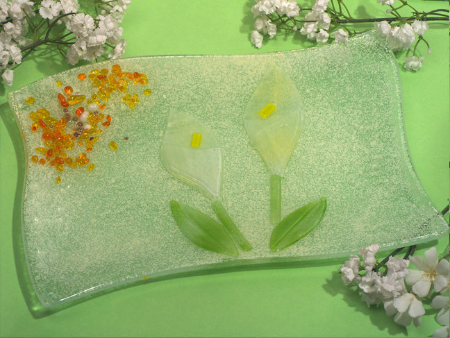 Murano Art Deco Collection Rectangular Wavy Dish