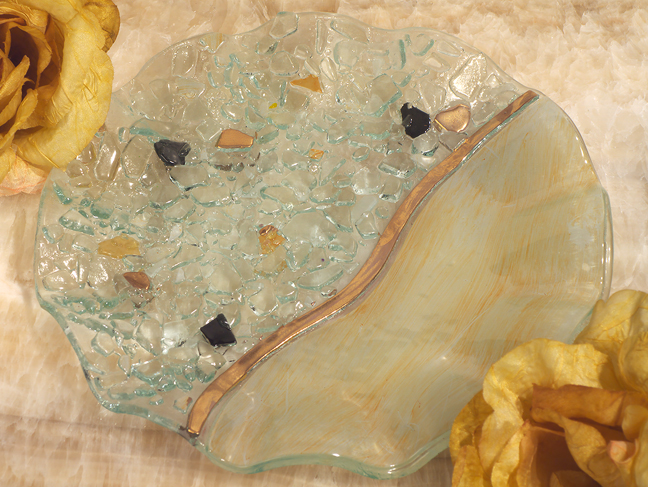 Murano Art Deco Collection Round Wavy Dish