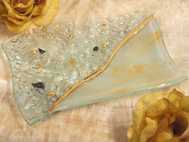 Murano Art Deco Collection Rectangular Wavy Dish