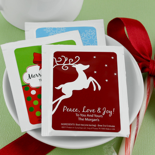 Personalized Holiday Tea Favors