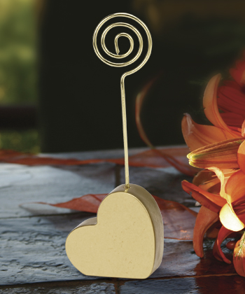 Gold heart card holder