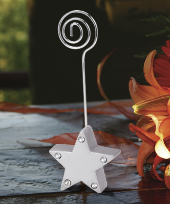 silver star place card holders