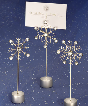 Snowflake design place card holders