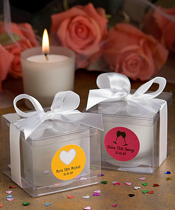 <em>Fashioncraft's Personalized Expressions  Collection</em> candle favors  - Anniversary