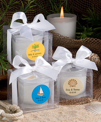 <em>Fashioncraft's Personalized Expressions  Collection</em> candle favors - Beach