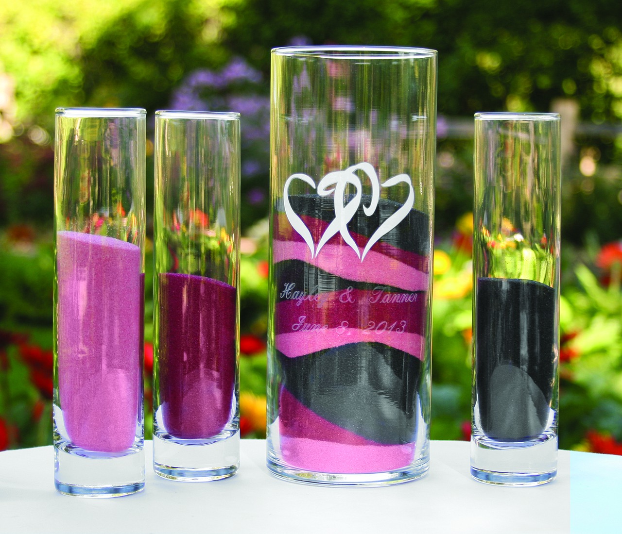 Personalized Sand Pouring Ceremony Kit, Cylinders