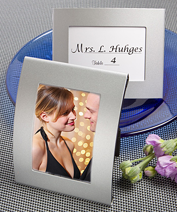 Matte silver  metal place  card/photo frames