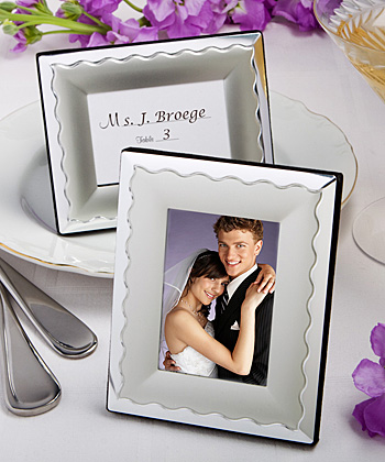 Two Tone Silver Place Card & Photo Frame