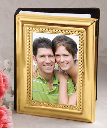 Matte gold metal photo album