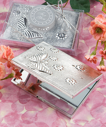 Elegant  Reflections Collection butterfly design mirror compact favors