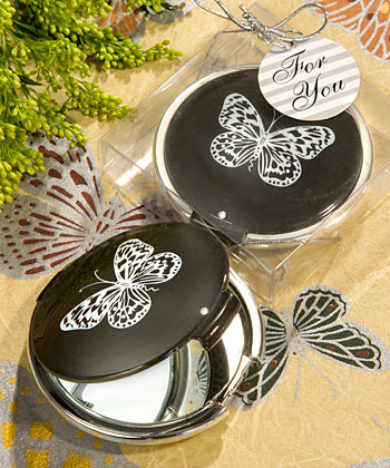 Elegant Reflections Collection butterfly  mirror compact favors