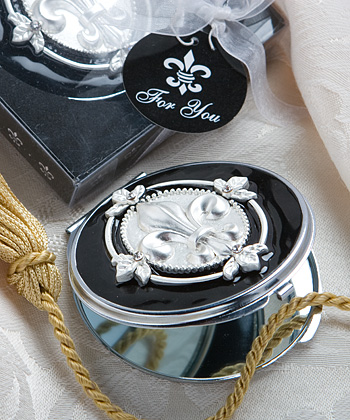 <em>Elegant Reflections Collection</em> Fleur di  Lis mirror compacts