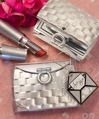 Pocketbook-Design Elegant Reflections Collection mirror compact favors