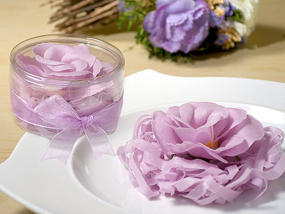 Lavender Soap Rose Accented With Shredded Lavender Soap Confetti