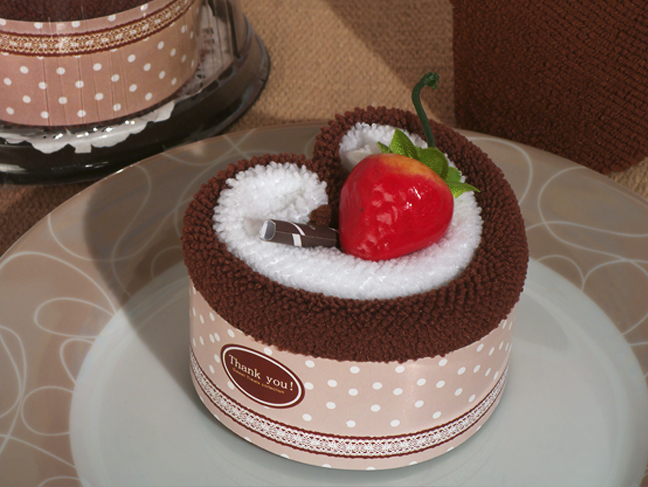 Sweet Treats Collection Chocolate heart shape cupcake towel favor