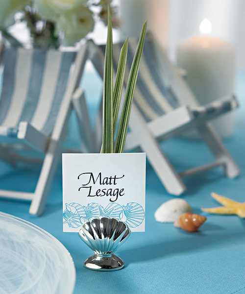 Shell Silver Place Card Holders