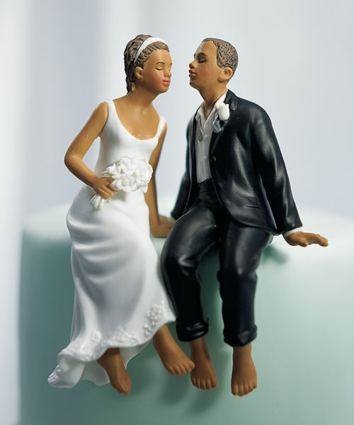 Whimsical Sitting Bride and Groom - Ethnic
