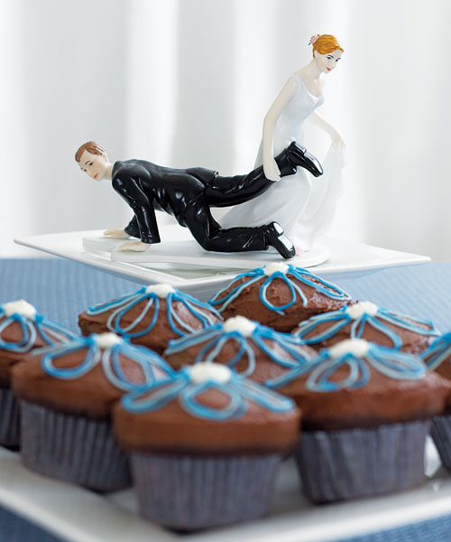 Comical Couple with the Bride "Having the Upper Hand"