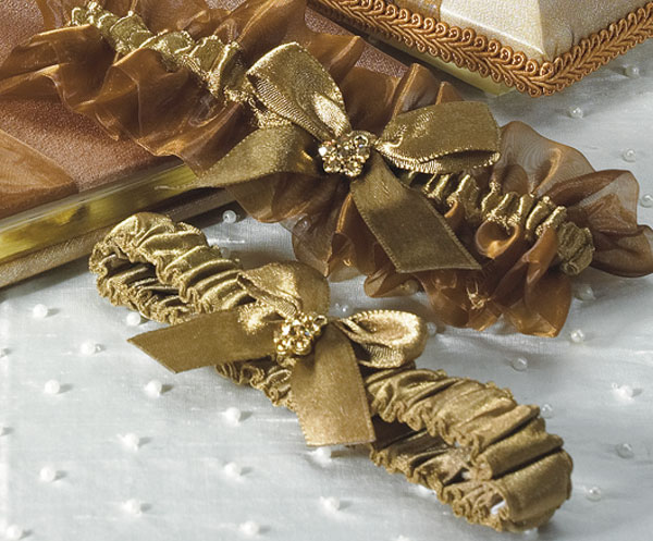 Bronze Elegance Two Piece Bridal Garter Set
