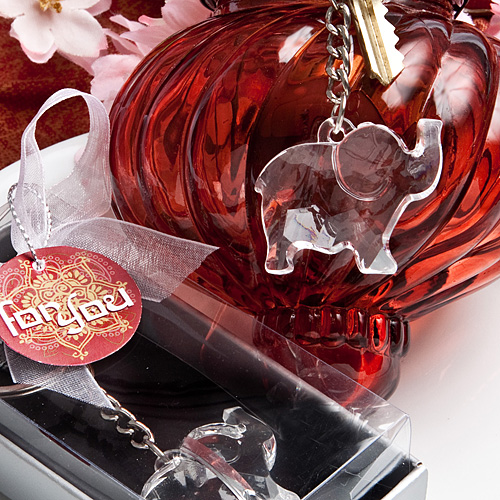 Crystal clear elephant key chains