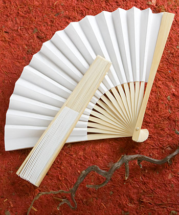 Elegant white folding fans