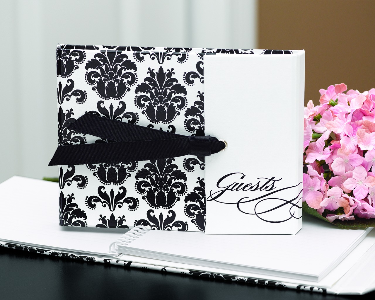 Damask Gatefold Guest Book