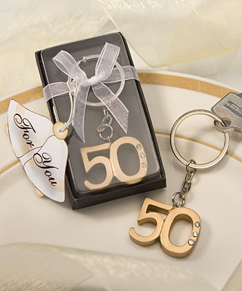 50th Anniversary key ring favors