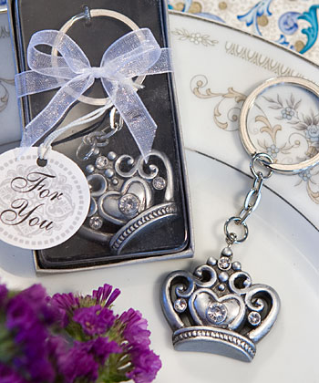<em>Royal  Favor Collection</em> crown design key ring favors