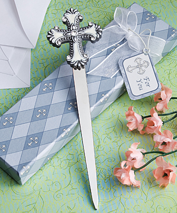 Cross design letter favors