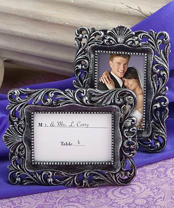 Baroque-style place card holder/picture  frame favors