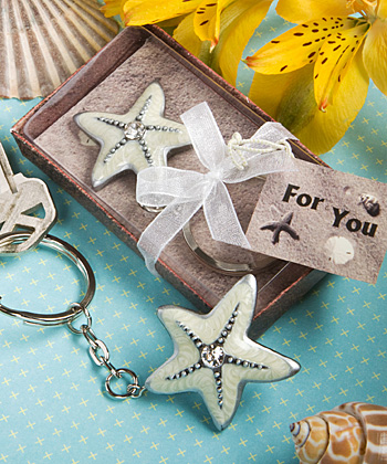 Starfish design key chain favors