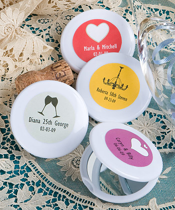 Personalized Expressions Collection Mirror Compact Favors - Anniversary