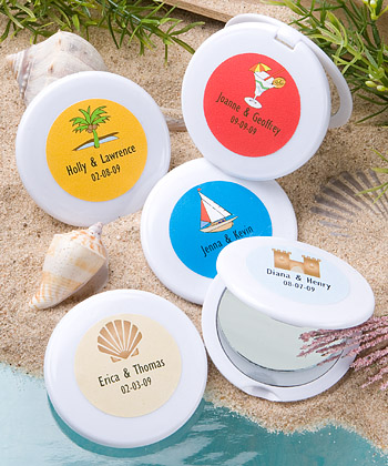 Personalized Expressions Collection Mirror Compact Favors - Beach