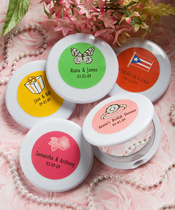 Personalized Expressions Collection Mirror Compact Favors - Wedding Shower
