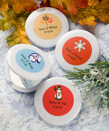 Personalized Expressions Collection Mirror Compact Favors - Winter Themed