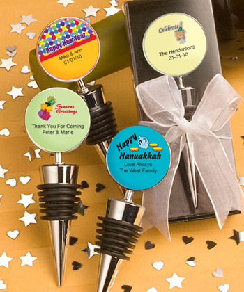 Personalized Expressions Collection wine  bottle stopper favors - Holiday