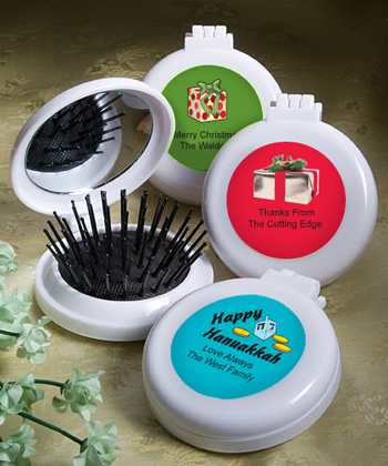 <em>Personalized Expressions Collection</em> brush/mirror  compact favors - Holiday