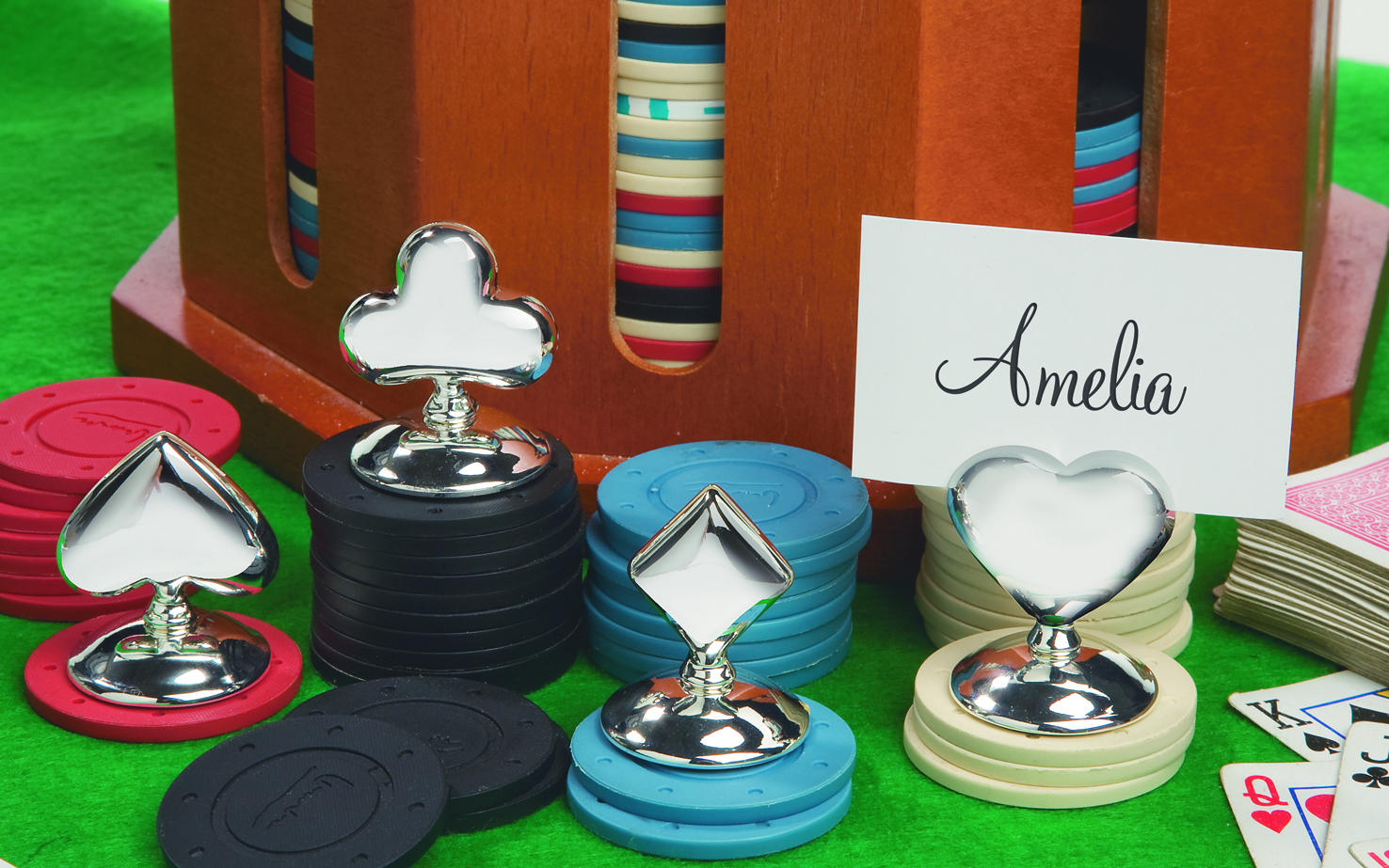 Four Card Suite Place Card Holder (Set of 4)
