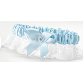 Blue Heart Garter Wide Lace, Full Fig