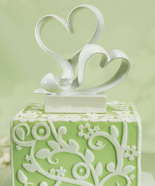 "Love Link" Stylized Heart Cake Topper