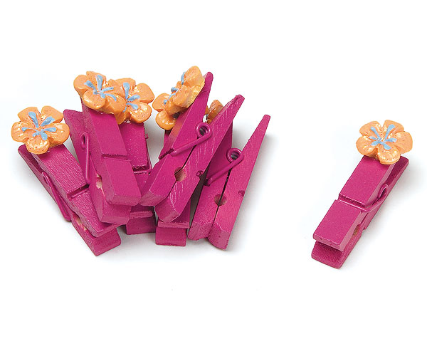 Mini Wooden Clips with Tropical Flair