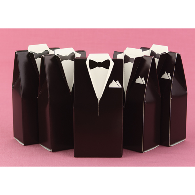 Brown Tuxedo Favor Boxes
