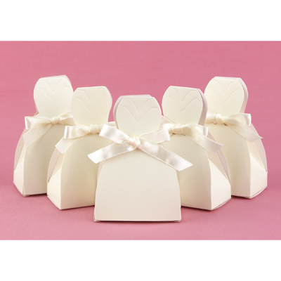 Ivory Gown Favor Boxes