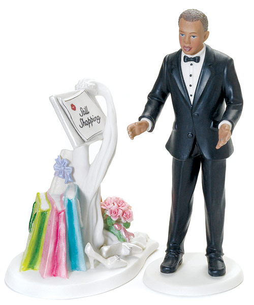 "Still Shopping" Message Board Mix & Match Cake Topper - Ethnic Groom