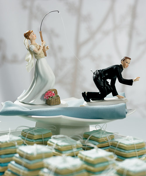 Gone Fishing Mix & Match Cake Toppers - "Caught" Groom Caucasian