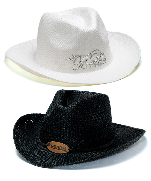 Black "Groom" Cowboy Hat