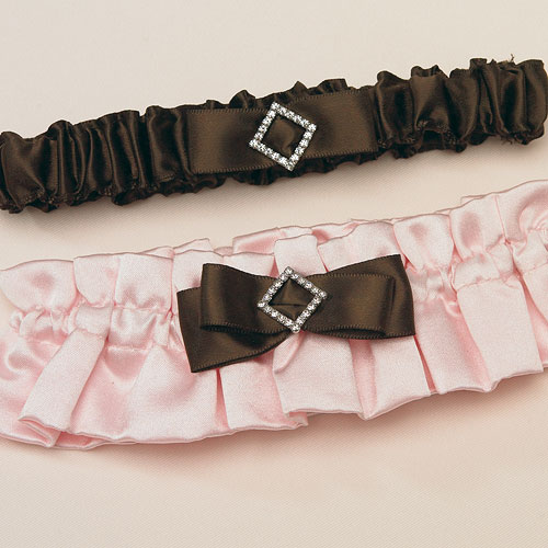 Chocolate & Strawberry Cream Two Piece Bridal Garter Set