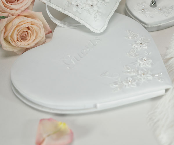 Floral Fantasy Heart Shaped Guest Book
