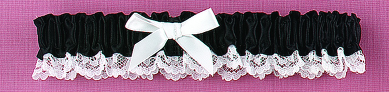 Black Ribbon & Lace Garter