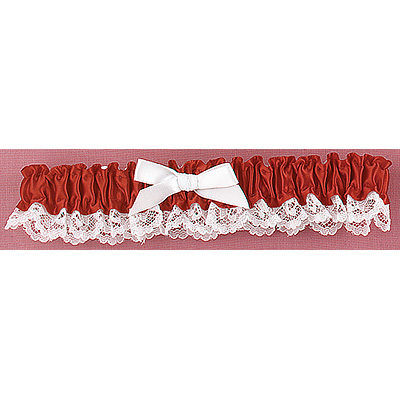Red Ribbon & Lace Garter